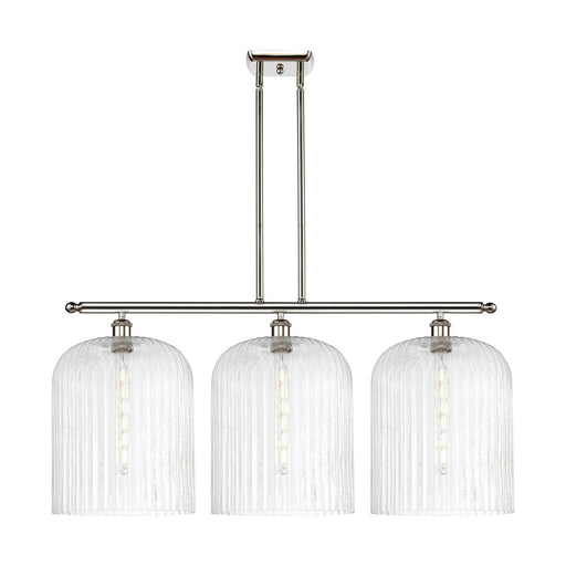 Innovations Bridal Veil 36in 3-Light Island Light | Art Nouveau Polished Nickel Steel and Seedy Ribbed Glass | Kitchen Island | Model 516-3I-PN-G559-12SDY