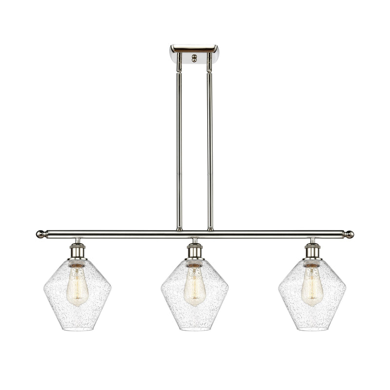 Innovations Ballston Cindyrella 36in 3-Light LED Island Pendant | Nautical Transitional Polished Nickel Steel and Seedy Glass | Model 516-3I-PN-G654-8-LED