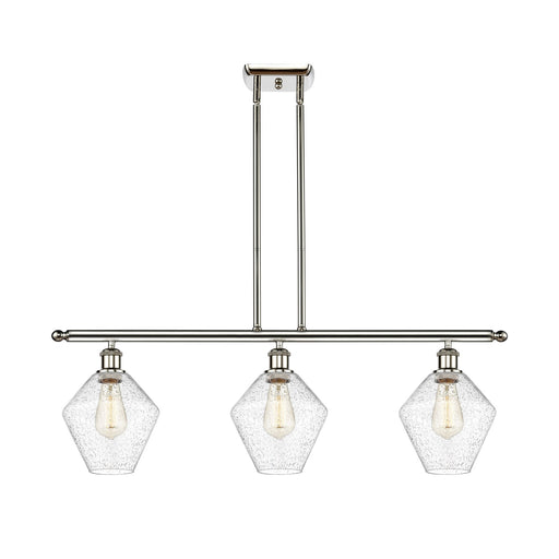 Innovations Ballston Cindyrella 36in 3-Light LED Island Pendant | Nautical Transitional Polished Nickel Steel and Seedy Glass | Model 516-3I-PN-G654-8-LED