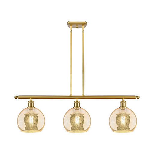 Innovations Athens 3Lt 36" Island Lt, Satin, Satin Gold