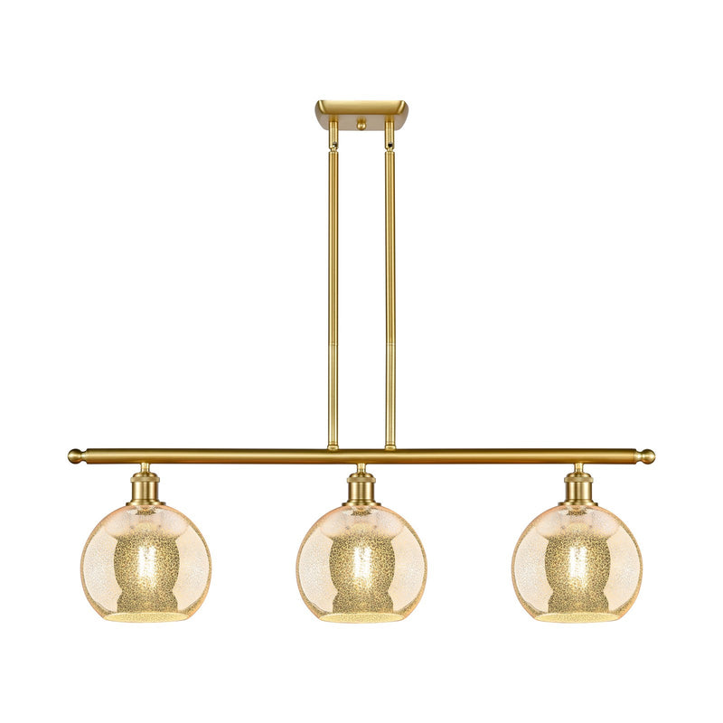 Innovations Athens 3Lt 36" Island Lt, Satin, Satin Gold