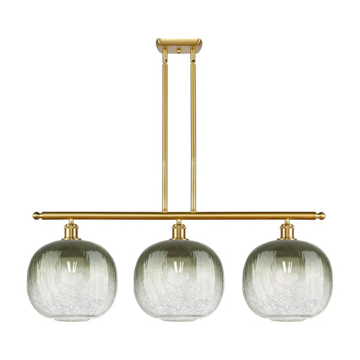 Innovations Brookhaven Sphere 37in 3-Light Island Light | Industrial Satin Gold Steel and Slate Glass | Kitchen Island & | Model 516-3I-SG-G481-10SL