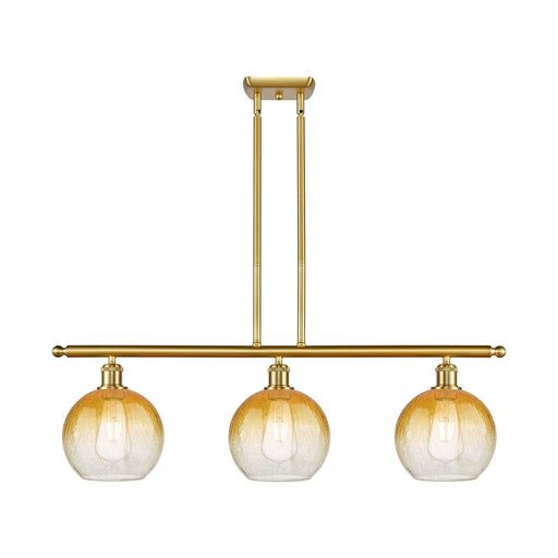 Innovations Brookhaven Globe 3Lt 36" Island Lt, Satin Gold