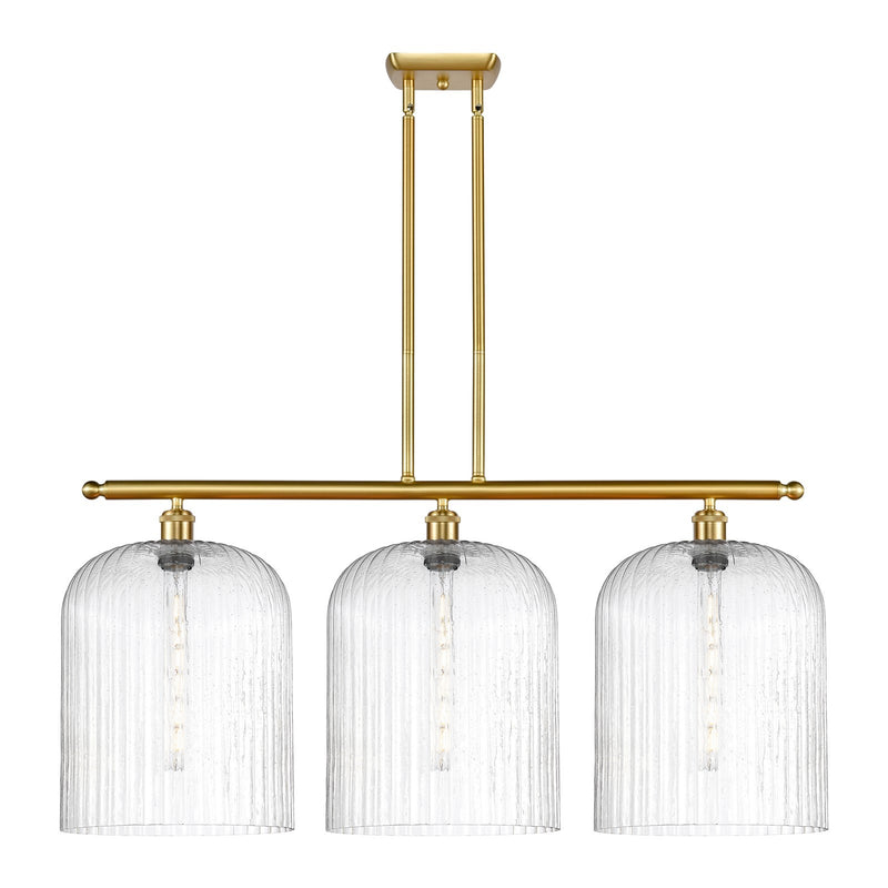 Innovations Bridal Veil 36in 3-Light Island Light | Art Nouveau Satin Gold Steel and Seedy Glass | Kitchen Island & Dining | Model 516-3I-SG-G559-12SDY