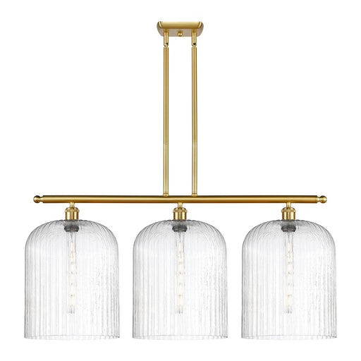Innovations Bridal Veil 36in 3-Light Island Light | Art Nouveau Satin Gold Steel and Seedy Glass | Kitchen Island & Dining | Model 516-3I-SG-G559-12SDY