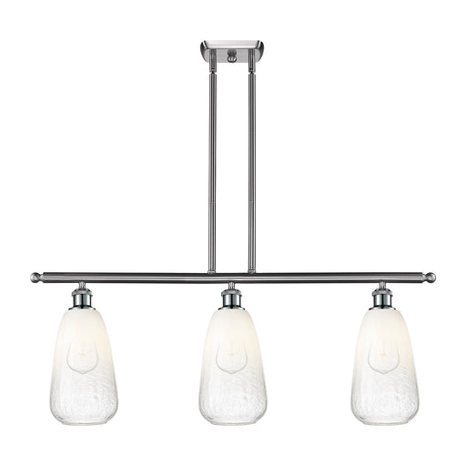 Innovations Brookhaven Almond 36in 3-Light Island Light | Industrial Brushed Satin Nickel and Opal Glass | Kitchen Island & | Model 516-3I-SN-G480-6OP