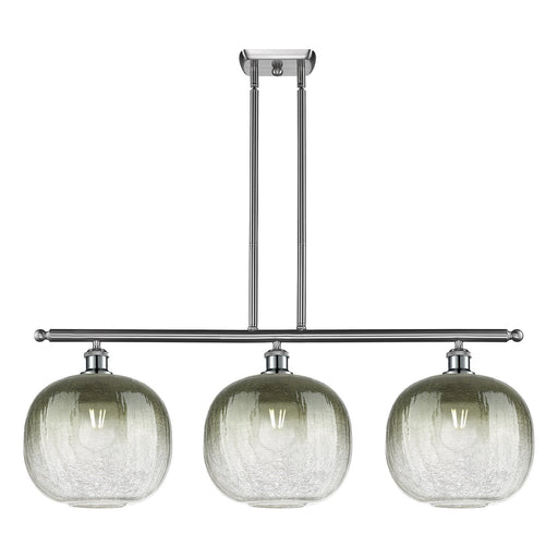 Innovations Brookhaven Sphere 37in 3-Light Island Light | Industrial Brushed Satin Nickel and Slate Glass | Kitchen Island & | Model 516-3I-SN-G481-10SL