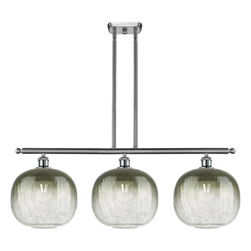 Innovations Brookhaven Sphere 37in 3-Light Island Light | Industrial Brushed Satin Nickel and Slate Glass | Kitchen Island & | Model 516-3I-SN-G481-10SL