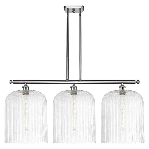 Innovations Bridal Veil 36in 3-Light Island Light | Art Nouveau Brushed Satin Nickel and Seedy Ribbed Glass | Kitchen Island | Model 516-3I-SN-G559-12SDY