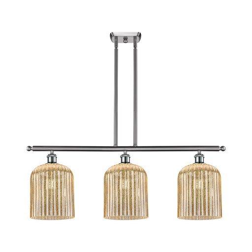 Innovations Bridal Veil 36in 3-Light Island Light | Art Nouveau Brushed Satin Nickel and Mercury Ribbed Glass | Kitchen Island | Model 516-3I-SN-G559-8ME