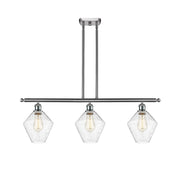 Innovations Ballston Cindyrella 36in 3-Light LED Island | Transitional Brushed Satin Nickel and Seedy Glass | Kitchen Island | Model 516-3I-SN-G654-8-LED