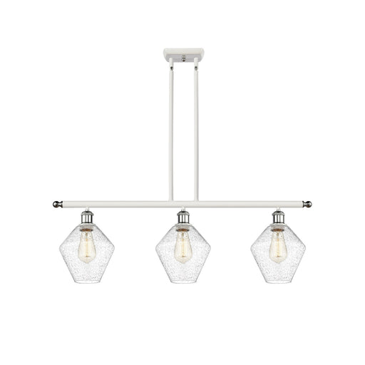 Innovations Ballston Cindyrella 36in 3-Light Island Pendant | Nautical Transitional White and Polished Chrome Steel and Seedy | Model 516-3I-WPC-G654-8