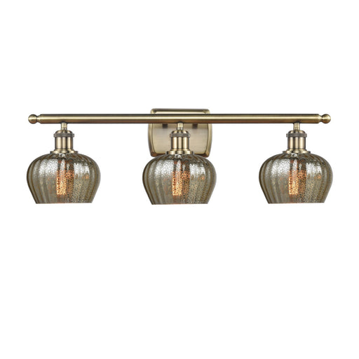 Innovations Fenton 27in 3-Light Bath Vanity Light | Industrial Antique Brass and Mercury Glass | Bathroom Vanity | 26.5 x 8.5 x 7.38 | Model 516-3W-AB-G96