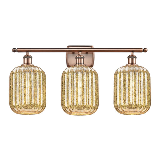 Innovations Preston Cylinder 27in 3-Light Bath Vanity | Industrial Antique Copper Steel and Mercury Glass | Bathroom Vanity | Model 516-3W-AC-G460-7ME