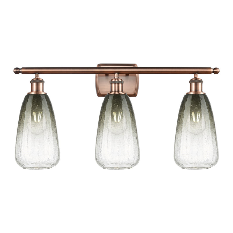 Innovations Brookhaven Almond 26in 3-Light Bath Vanity Light | Industrial Antique Copper and Slate Glass | Bathroom Vanity | 26 | Model 516-3W-AC-G480-6SL