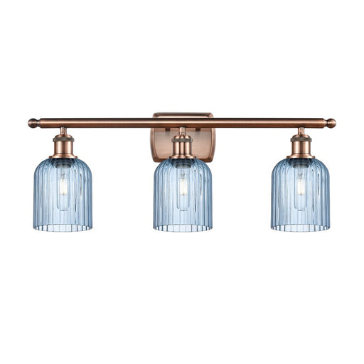 Innovations Ballston Bridal Veil 3Lt 25" Bath, Copper/Blue - 516-3W-AC-G559-5BL