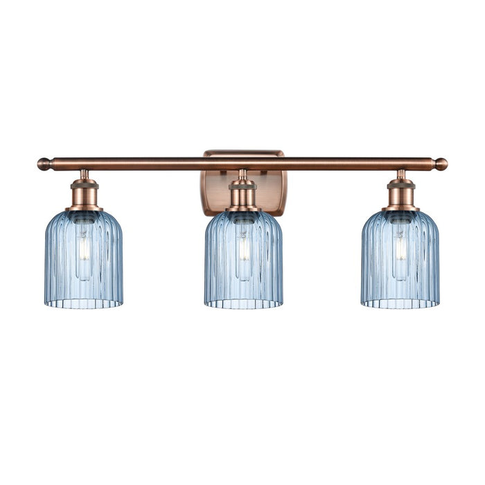 Innovations Ballston Bridal Veil 3Lt 25" Bath, Copper/Blue - 516-3W-AC-G559-5BL