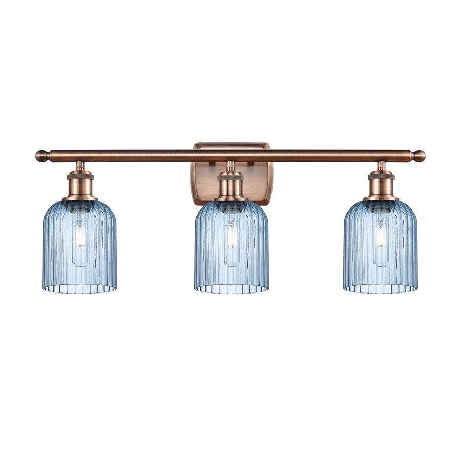 Innovations Ballston Bridal Veil 3Lt 25" Bath, Copper/Blue - 516-3W-AC-G559-5BL