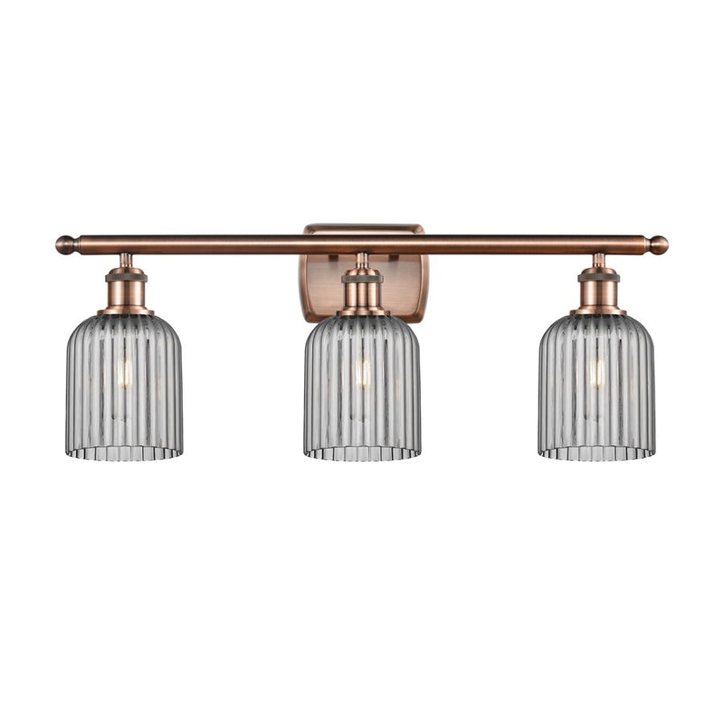 Innovations Ballston Bridal Veil 3Lt 25" Bath, Copper/Smoke - 516-3W-AC-G559-5SM