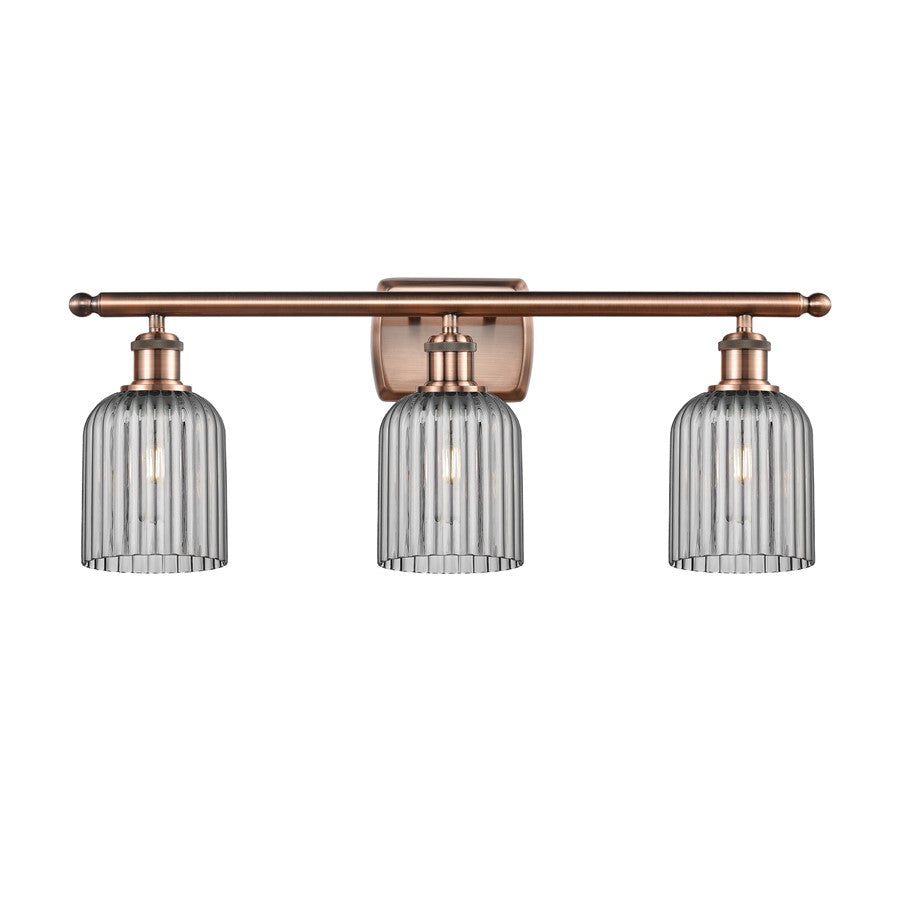 Innovations Ballston Bridal Veil 3Lt 25" Bath, Copper/Smoke - 516-3W-AC-G559-5SM