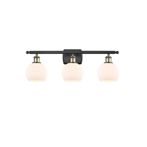 Innovations Athens 26in 3-Light Bath Vanity Light | Industrial Black Antique Brass and Matte White Glass | Bathroom Vanity | Model 516-3W-BAB-G121-6