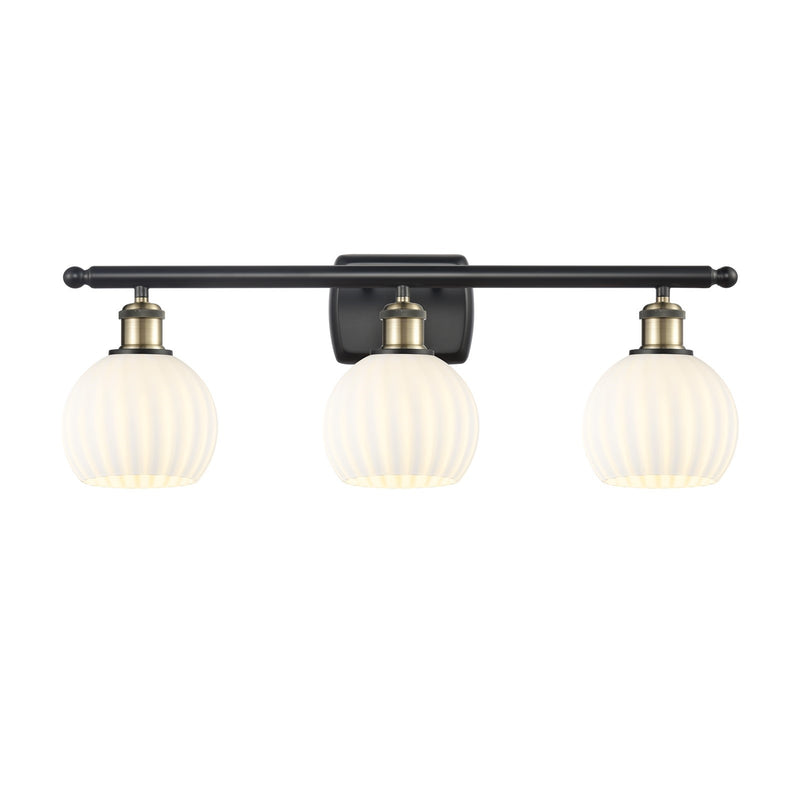 Innovations Wht Venetian 3Lt 26" Bath, Blk Antique Brass
