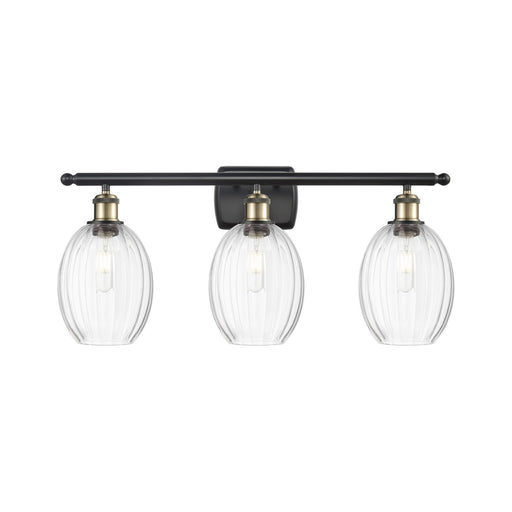 Innovations Preston Bulb 26in 3-Light Bath Vanity Light | Industrial Black Antique Brass and Clear Glass | Bathroom Vanity | Model 516-3W-BAB-G459-6CL