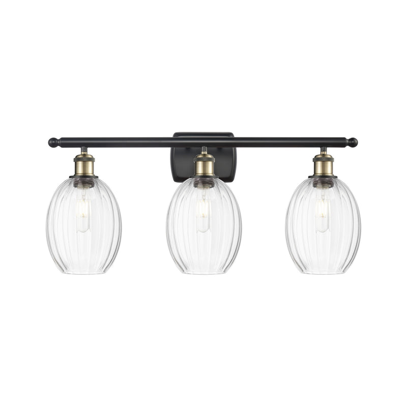 Innovations Preston Bulb 26in 3-Light Bath Vanity Light | Industrial Black Antique Brass and Clear Glass | Bathroom Vanity | Model 516-3W-BAB-G459-6CL