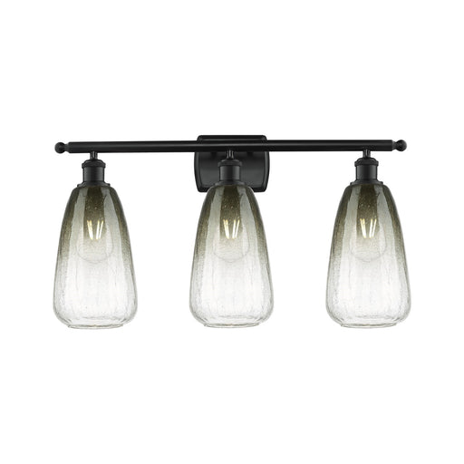 Innovations Brookhaven Almond 26in 3-Light Bath Vanity Light | Industrial Matte Black Steel and Slate Glass | Bathroom Vanity | Model 516-3W-BK-G480-6SL