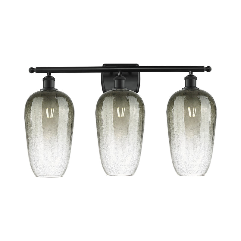 Innovations Brookhaven Flute 27in 3-Light Bath Vanity | Industrial Matte Black Steel and Slate Glass | Bathroom & Powder Room | Model 516-3W-BK-G484-7SL