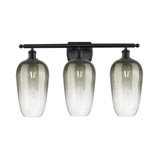 Innovations Brookhaven Flute 27in 3-Light Bath Vanity | Industrial Matte Black Steel and Slate Glass | Bathroom & Powder Room | Model 516-3W-BK-G484-7SL