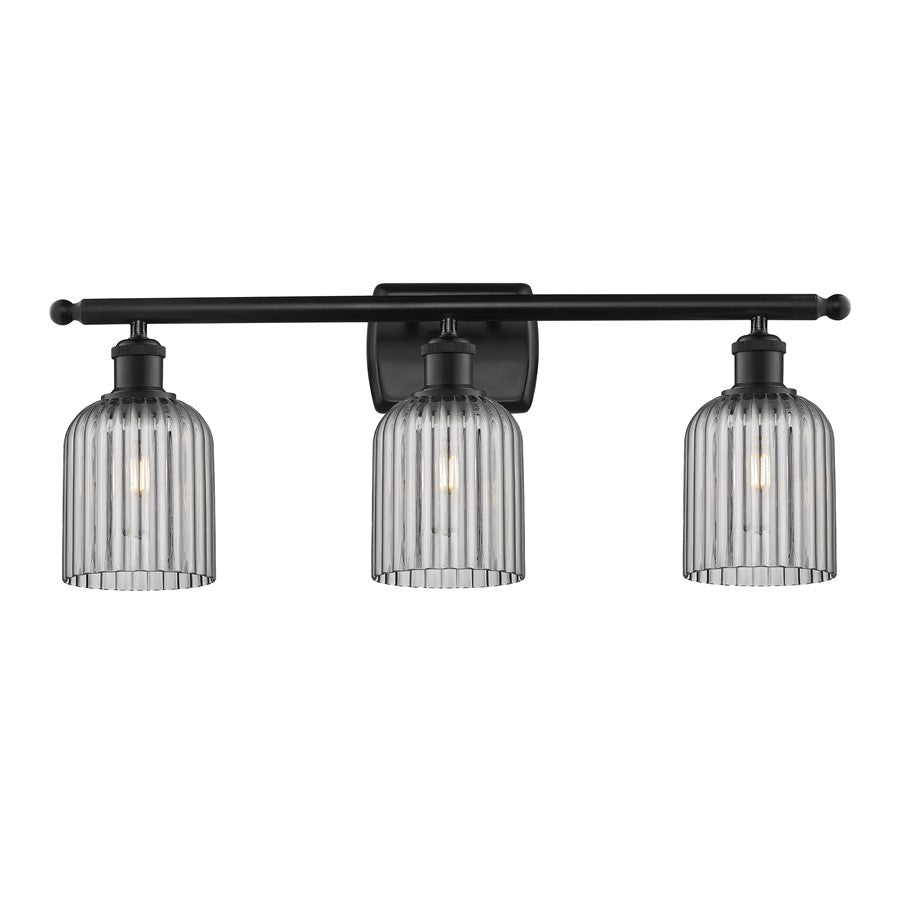 Innovations Ballston Bridal Veil 3Lt 25" Bath, Black/Smoke - 516-3W-BK-G559-5SM