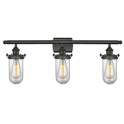 Innovations Kingsbury 24in 3-Light Bath Vanity Light | Industrial Oil Rubbed Bronze and Clear Glass | Bathroom Vanity | 24 x | Model 516-3W-OB-CE231-CL