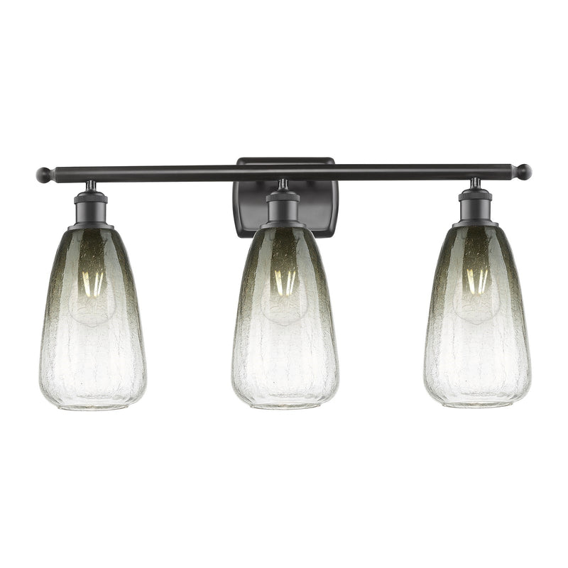 Innovations Brookhaven Almond 26in 3-Light Bath Vanity Light | Industrial Oil Rubbed Bronze and Slate Glass | Bathroom Vanity | Model 516-3W-OB-G480-6SL