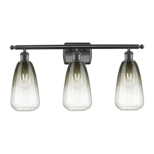 Innovations Brookhaven Almond 26in 3-Light Bath Vanity Light | Industrial Oil Rubbed Bronze and Slate Glass | Bathroom Vanity | Model 516-3W-OB-G480-6SL