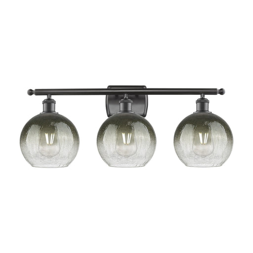 Innovations Brookhaven Globe 28in 3-Light Bath Vanity Light | Industrial Oil Rubbed Bronze Steel and Slate Glass | Bathroom | Model 516-3W-OB-G483-8SL