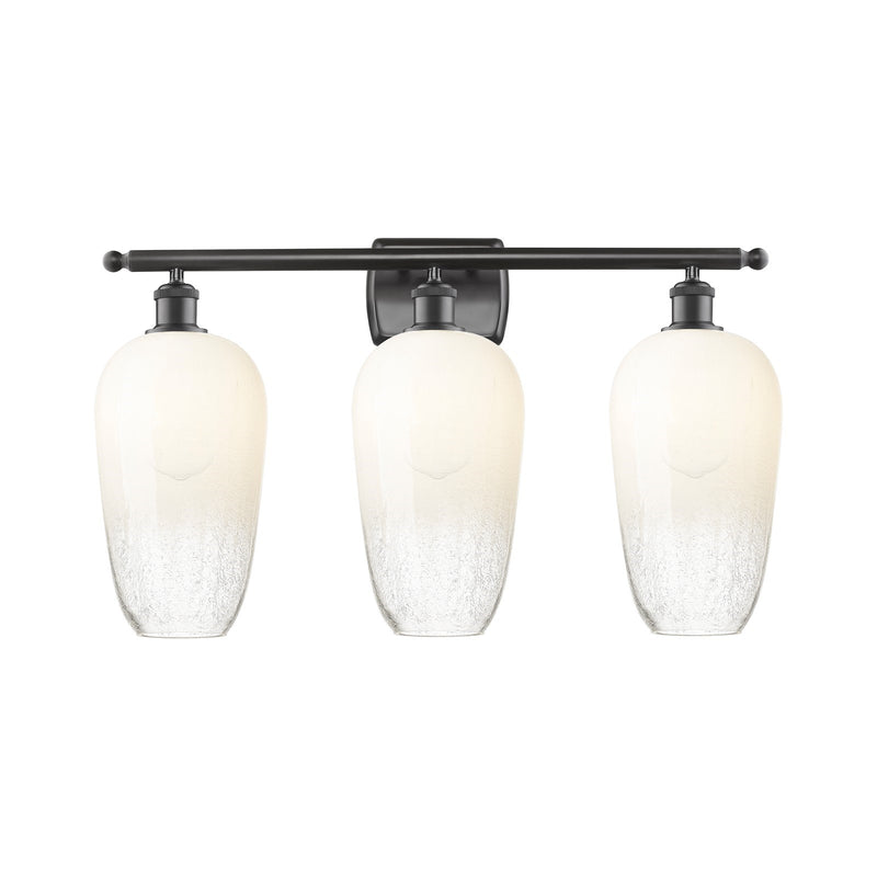 Innovations Brookhaven Flute 27in 3-Light Bath Vanity | Industrial Oil Rubbed Bronze Steel and Opal Glass | Bathroom Vanity | Model 516-3W-OB-G484-7OP