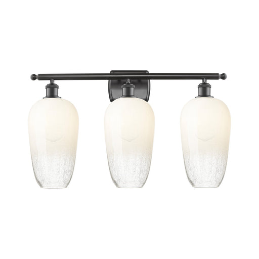 Innovations Brookhaven Flute 27in 3-Light Bath Vanity | Industrial Oil Rubbed Bronze Steel and Opal Glass | Bathroom Vanity | Model 516-3W-OB-G484-7OP