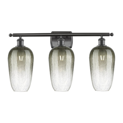 Innovations Brookhaven Flute 27in 3-Light Bath Vanity Light | Industrial Oil Rubbed Bronze and Slate Glass | Bathroom Vanity | Model 516-3W-OB-G484-7SL
