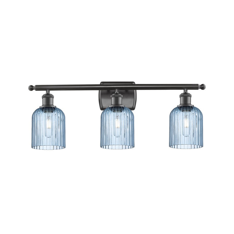 Innovations Ballston Bridal Veil 3Lt 25" Bath, Bronze/Blue - 516-3W-OB-G559-5BL