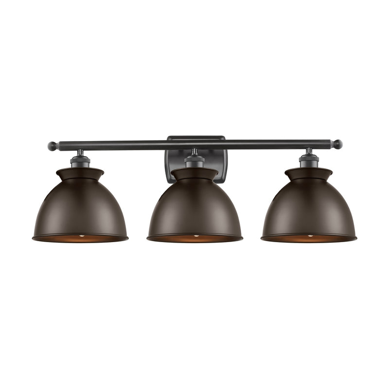 Innovations Adirondack 28in 3-Light Bath Vanity | Industrial Farmhouse Oil Rubbed Bronze Steel and Cast Brass with Oil Rubbed | Model 516-3W-OB-M14-OB