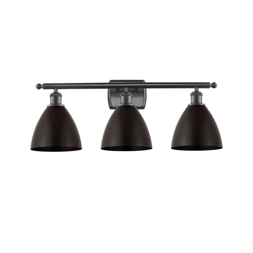 Innovations Bristol 28in 3-Light Bath Vanity Light | Industrial Oil Rubbed Bronze Steel and Cast Brass with Oil Rubbed | Model 516-3W-OB-MBD-75-OB-LED