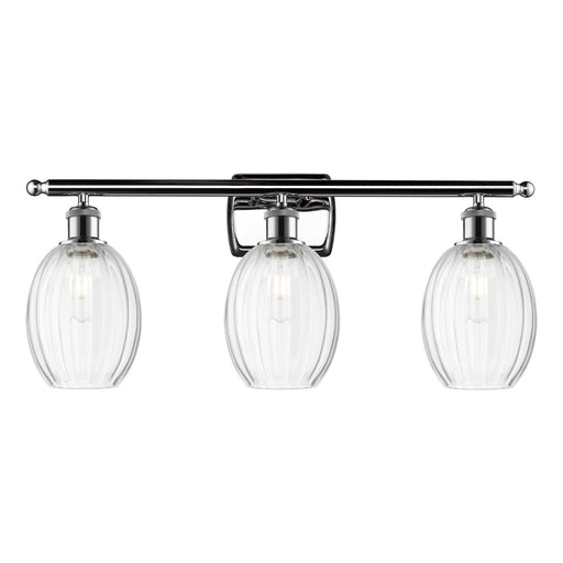 Innovations Preston Bulb 26in 3-Light Bath Vanity Light | Industrial Polished Chrome and Clear Glass | Bathroom & Powder Room | Model 516-3W-PC-G459-6CL