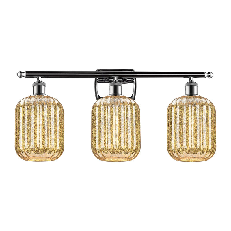 Innovations Preston Cylinder 27in 3-Light Bath Vanity | Industrial Modern Polished Chrome and Mercury Glass | Bathroom Vanity | Model 516-3W-PC-G460-7ME