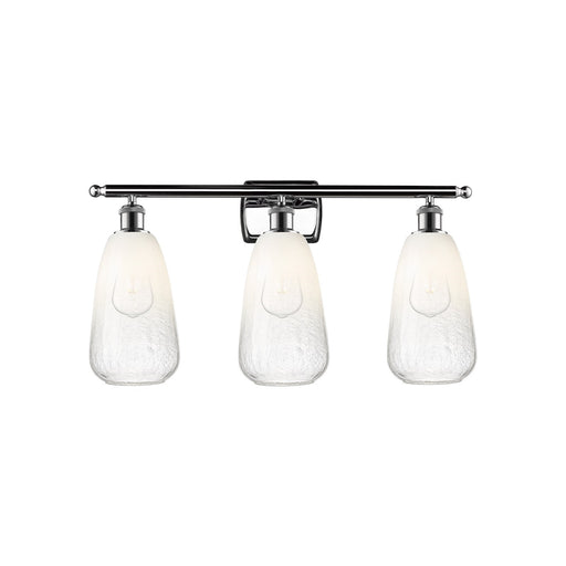 Innovations Brookhaven Almond 26in 3-Light Bath Vanity Light | Industrial Modern Polished Chrome and Opal Glass | Bathroom | Model 516-3W-PC-G480-6OP