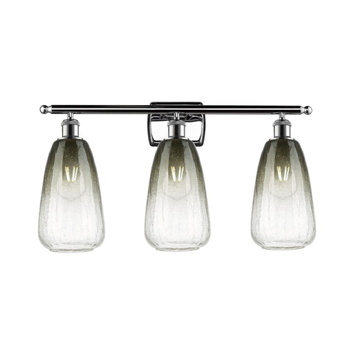 Innovations Brookhaven Almond 26in 3-Light Bath Vanity Light | Industrial Polished Chrome and Slate Glass | Bathroom Vanity | Model 516-3W-PC-G480-6SL