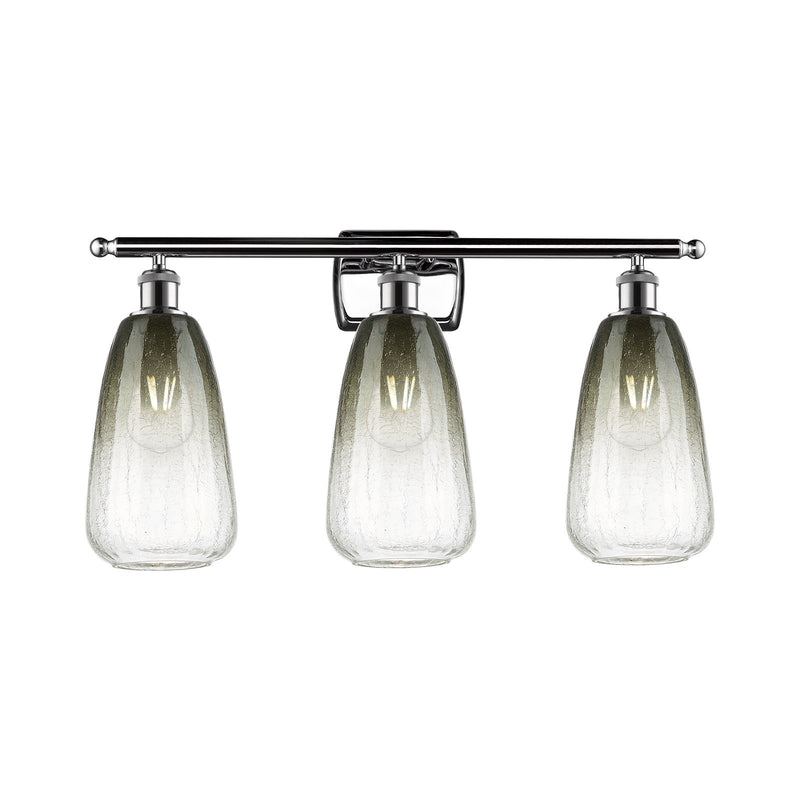 Innovations Brookhaven Almond 26in 3-Light Bath Vanity Light | Industrial Polished Chrome and Slate Glass | Bathroom Vanity | Model 516-3W-PC-G480-6SL