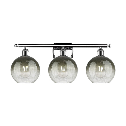 Innovations Brookhaven Globe 28in 3-Light Bath Vanity Light | Industrial Polished Chrome and Slate Glass | Bathroom Vanity | Model 516-3W-PC-G483-8SL