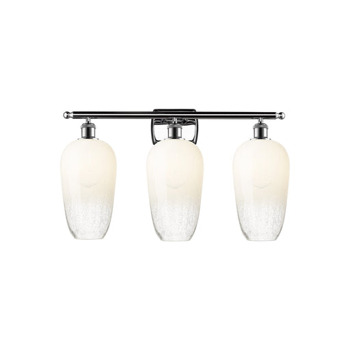 Innovations Brookhaven Flute 27in 3-Light Bath Vanity | Industrial Modern Contempo Polished Chrome Steel and Opal Glass | Model 516-3W-PC-G484-7OP