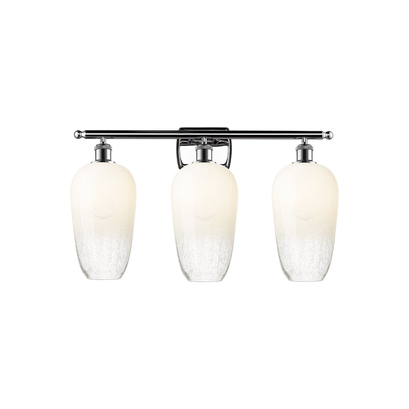 Innovations Brookhaven Flute 27in 3-Light Bath Vanity | Industrial Modern Contempo Polished Chrome Steel and Opal Glass | Model 516-3W-PC-G484-7OP